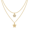 Blossom & Brilliance Double Layered Flower Necklace- VedaFinery