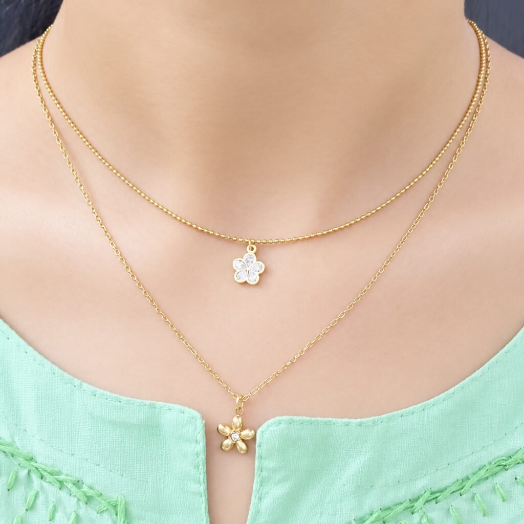 Double-Layered-Flower-Necklace
