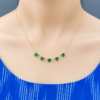 Anti Tarnish Emerald Amour Heart Drop Necklace Veda Finery