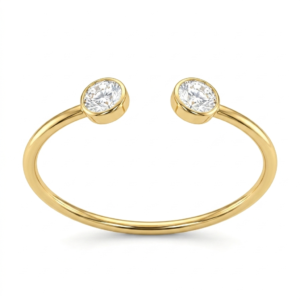 Golden Radiance Dual-Stone Cuff Bangle
