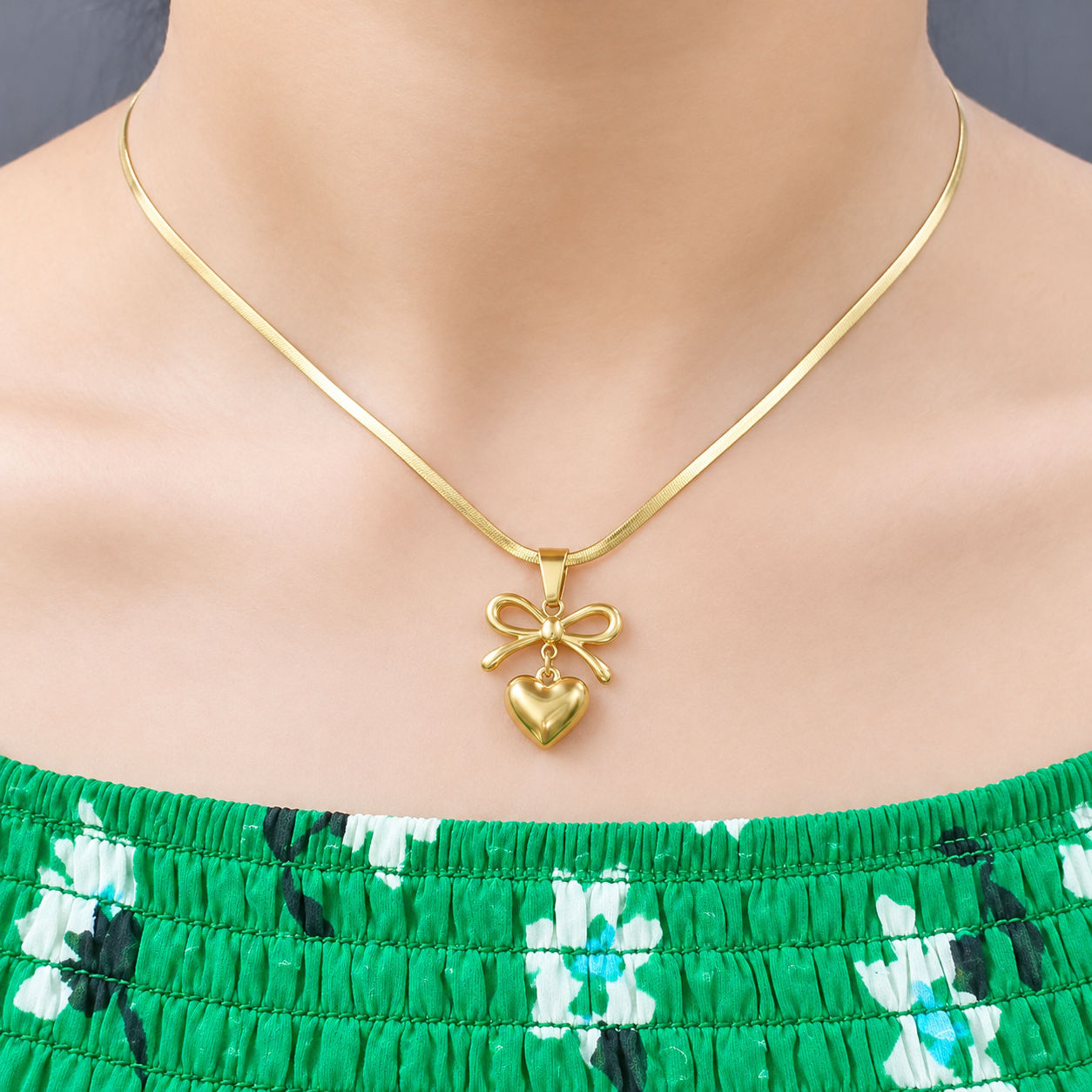 Cherished Bow & Heart Chain Cherished Bow & Heart Chain