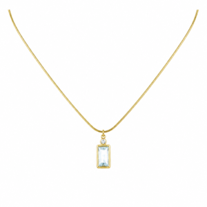 White Baguette Pendant Necklace