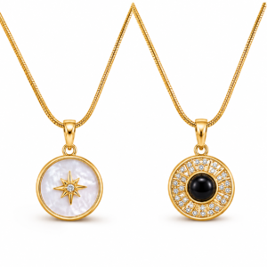 Reversible Mother-of-Pearl Celestial Necklace
