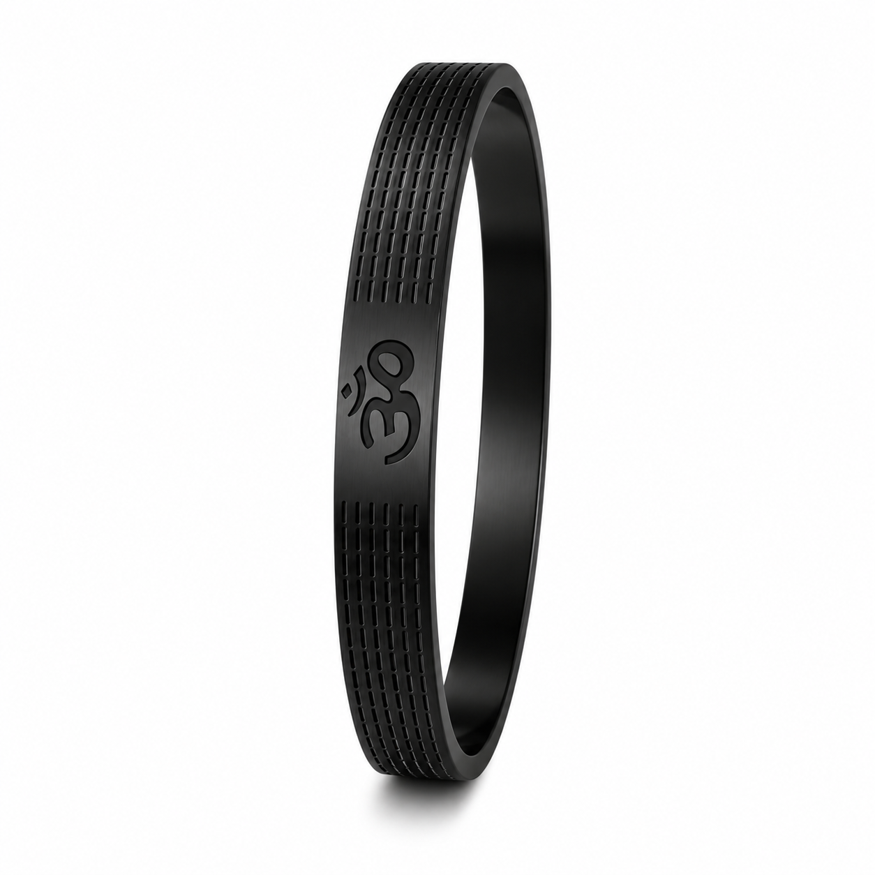 Black Matte Om Kada for Men
