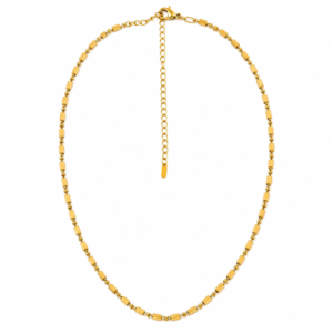 Auric Edge men's gold-tone box link chain necklace with polished finish