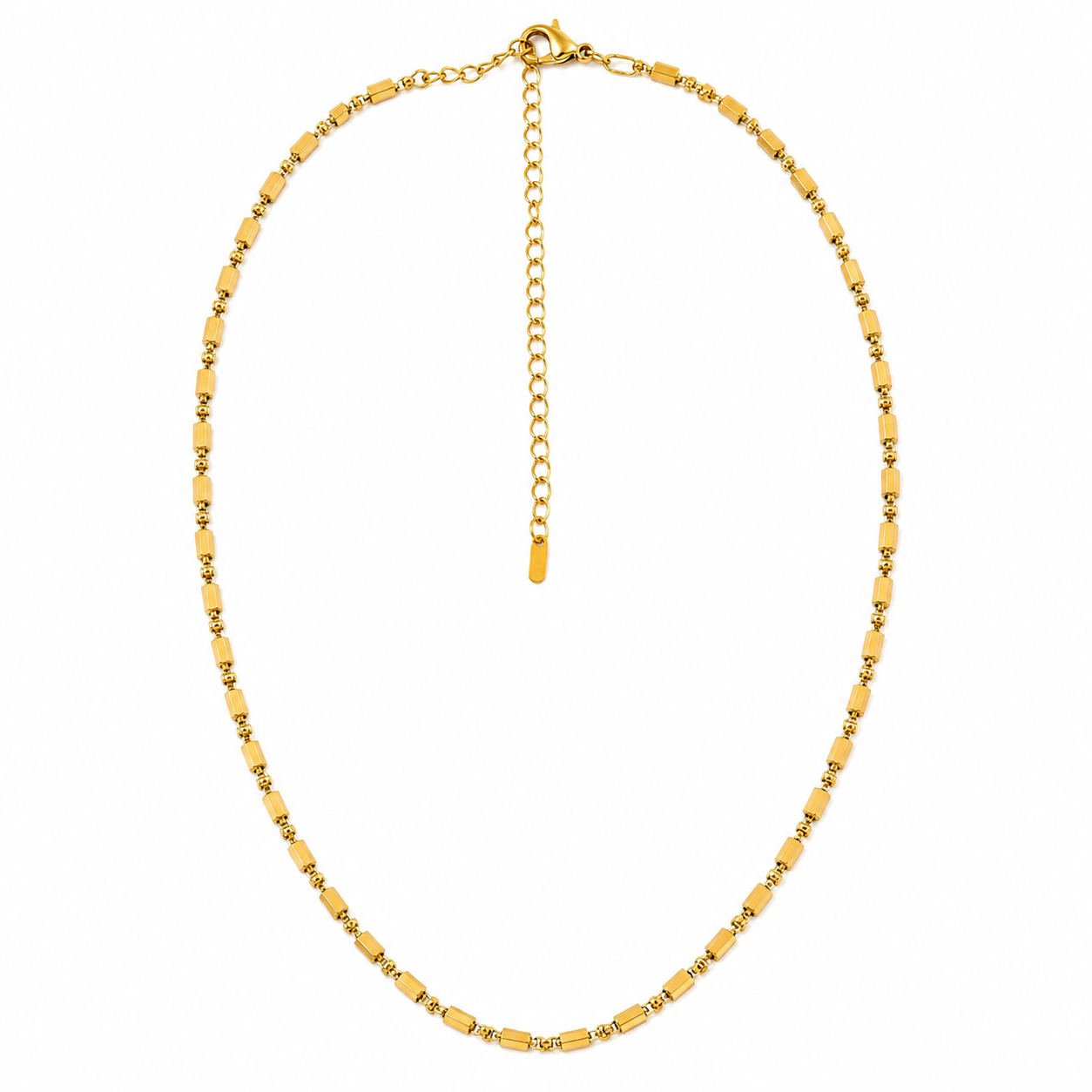 Auric Edge men's gold-tone box link chain necklace with polished finish