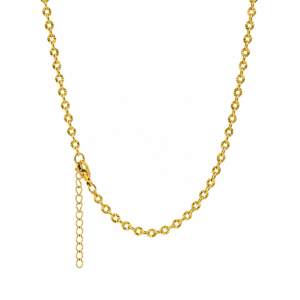 Diamond-Cut Gold Cable Link Chain for Men