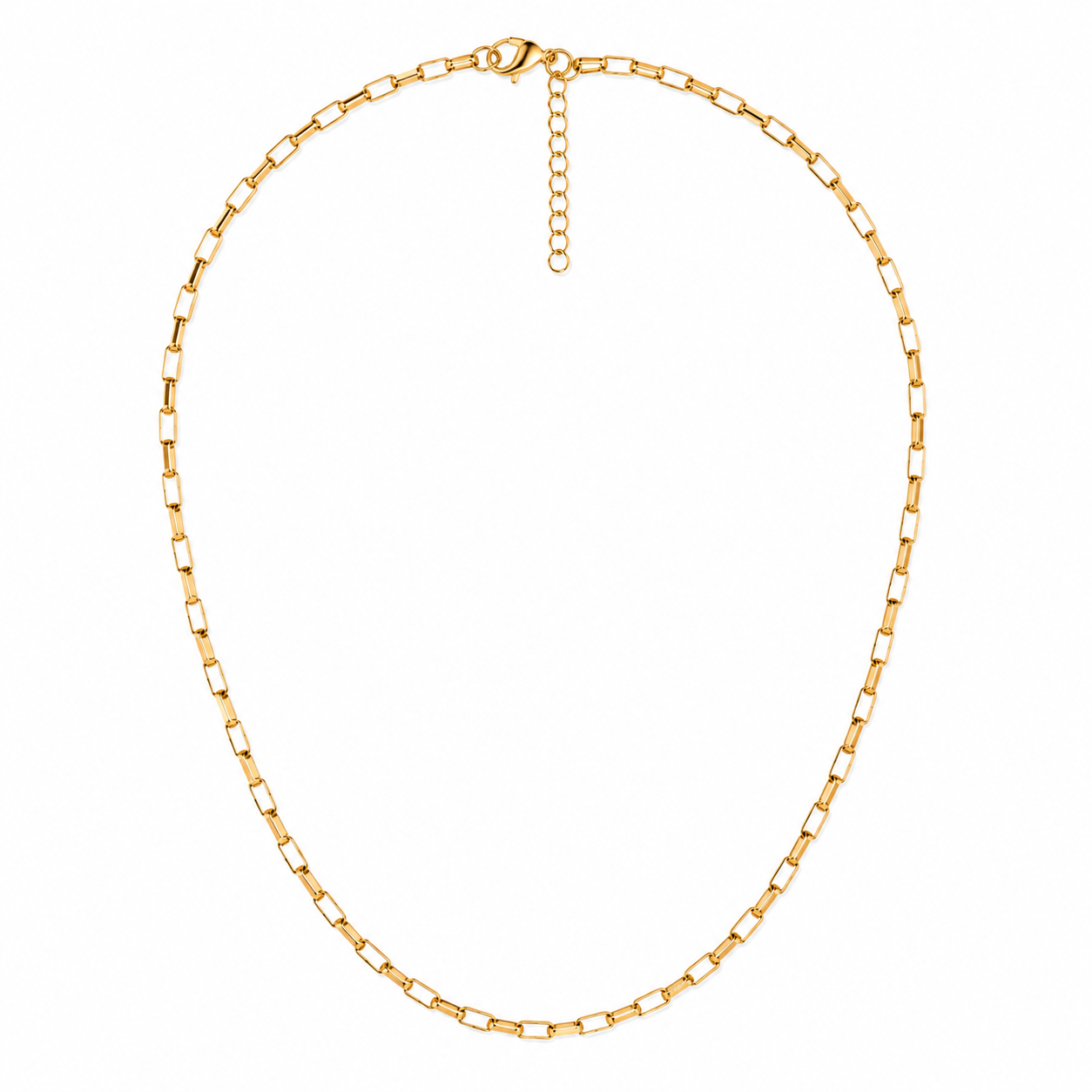 Sleek Gold Rectangular Link Chain for Men