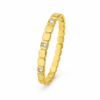 Amor Block Kada gold-tone bracelet with crystal accents for women.