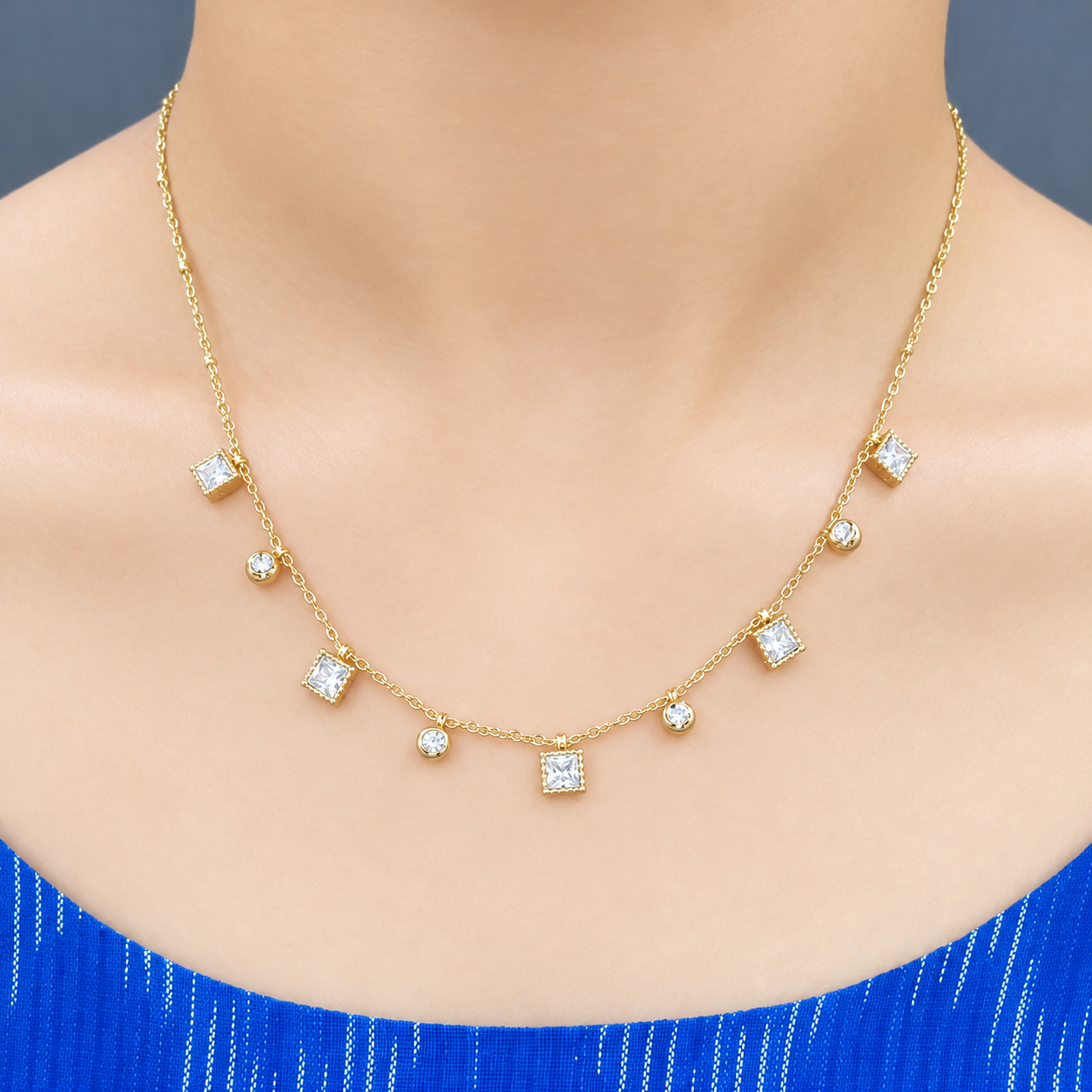 Anti Tarnish Celeste Crystal Shimmer Choker Veda Finery