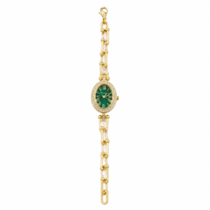 Crystal-Bezel-Oval-Watch-with-Emerald-Green-Dial-Veda-Finery