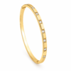 Elegant gold-tone slim kada bracelet with crystal stone accents for women.