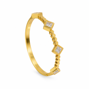 Golden Geometric Stone Bracelet Cum Bangle