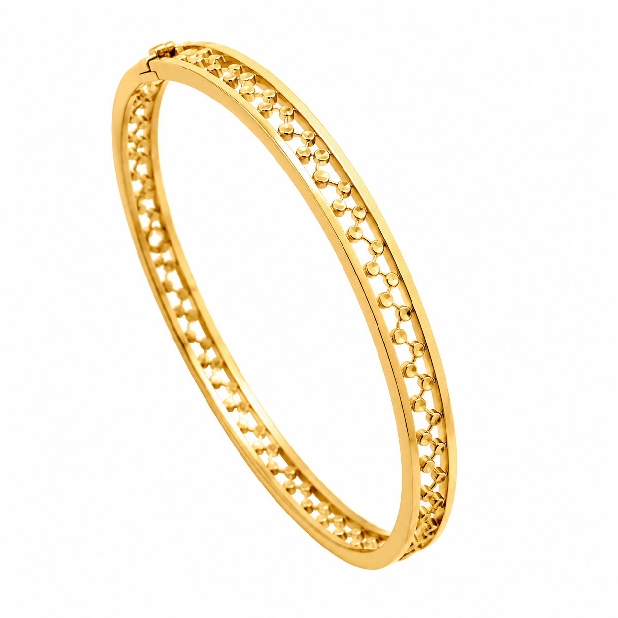 Golden Lattice Kada with an elegant openwork gold-tone design for women.