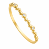 Golden Orbit Kada with polished gold beads and crystal accents for women.