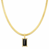 Emerald Rectangle Snake Chain Necklace