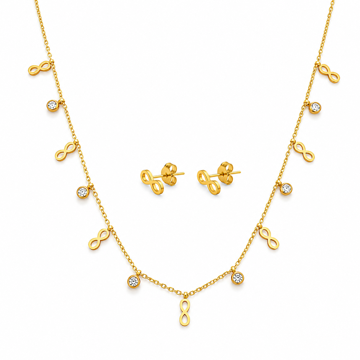 Infinity-Drop-Necklace-Earring-Set