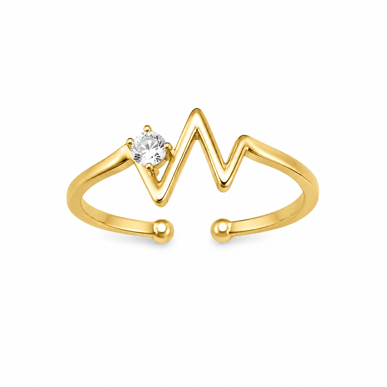 Lifeline Heartbeat Adjustable Ring