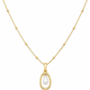 Floating Pearl Oval Pendant Necklace - Veda Finery