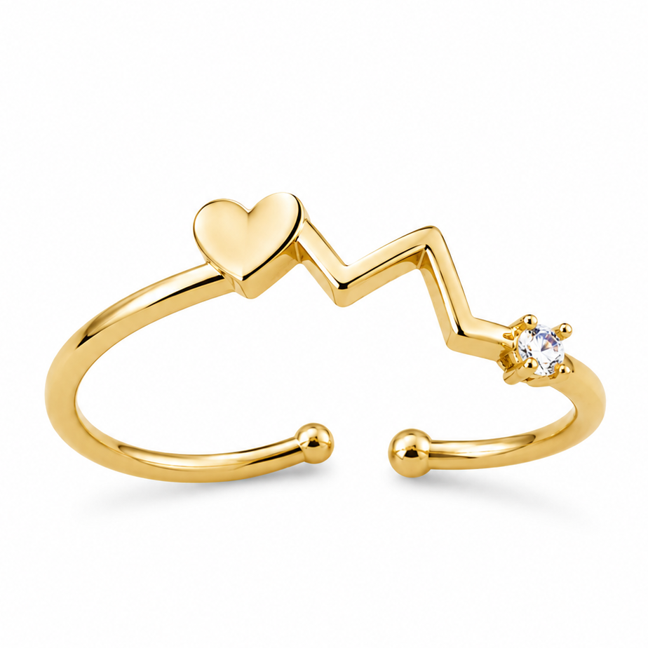 Pulse Solitaire Open Ring - Veda Finery