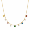 Square-cut rainbow gemstones Shimmer Necklace - Veda Finery