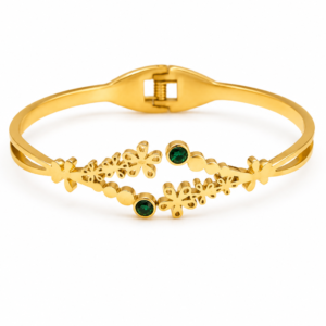 Veda-Finery-Green-Emerald-Crystal-Floral-Vine-Hinged-Bangle