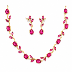 Pink Tulip Necklace Set