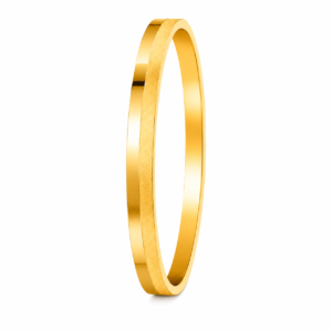 Linear Gold & Matte Men's Hinged Bangle Kada