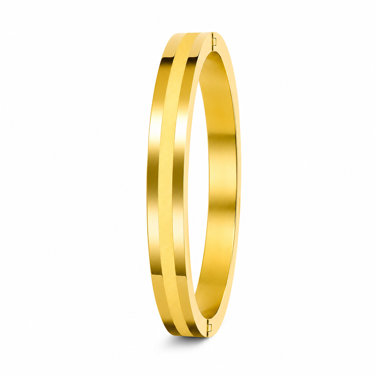 Royal Stripe Gold Men's Kada Bracelet VedaFinery