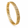 Golden Blossom Kada with an elegant floral cutwork design in a polished gold-tone finish.