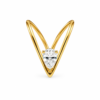 Golden V Solitaire Ring for Women with Pear-Cut Crystal