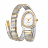 Dual Luxe Serpent Watch for Women with gold and silver two-tone wrap strap