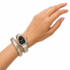 Dual Luxe Serpent Watch for Women with gold and silver two-tone wrap strap