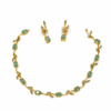 Emerald Tulip Vine Necklace Set with green stones and matching earrings