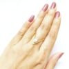 Golden V Solitaire Ring for Women with Pear-Cut Crystal