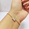 Luna Drop Chain Bracelet for Women with Pear and Emerald Cut Crystal Stones in Gold Finish