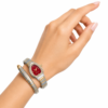 Dual Luxe Serpent Watch for Women with gold and silver two-tone wrap strap