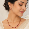 Emerald Tulip Vine Necklace Set with green stones and matching earrings