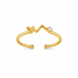 💓 Pulse Solitaire Adjustable Ring Veda Finery