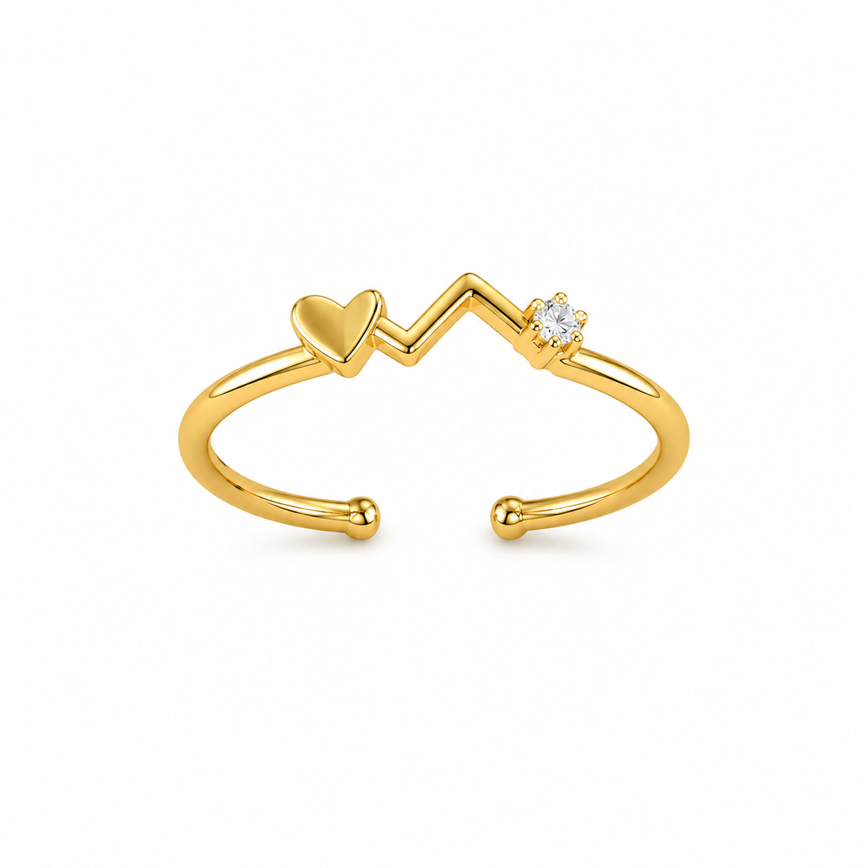 💓 Pulse Solitaire Adjustable Ring Veda Finery