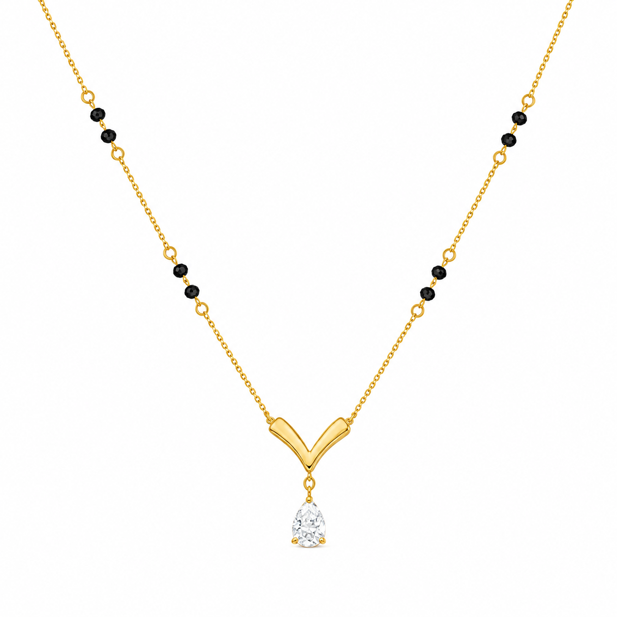 Anti-Tarnish Waterproof Stainless Steel Black Beads Mangalsutra