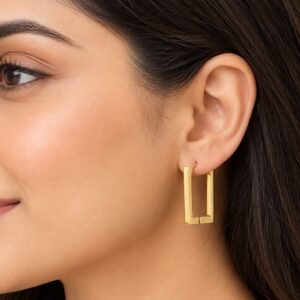 Anti Tarnish Square Ear Hooks Vedafinery