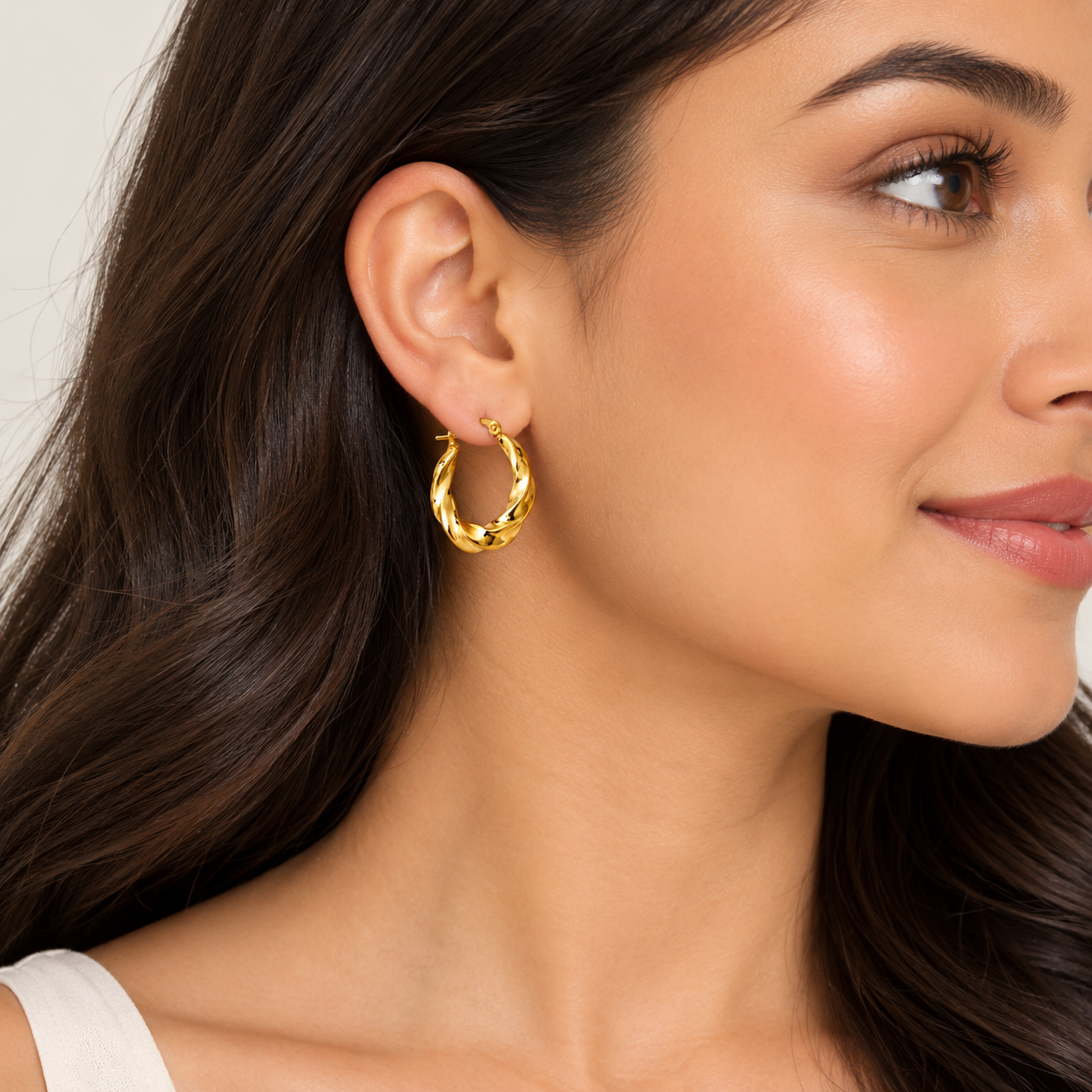 vedafinery anti tarnish twisted gold hoop earrings