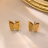 Golden Butterfly Stud Earrings for Women