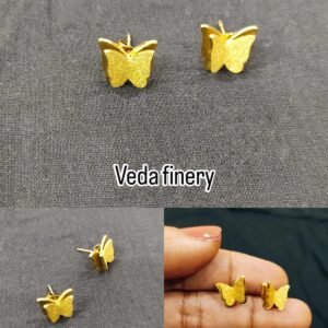 Golden Butterfly Stud Earrings for Women