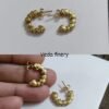 Golden Love Loop Heart Hoop Earrings for Women