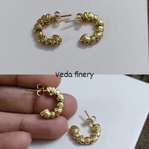 Golden Love Loop Heart Hoop Earrings for Women