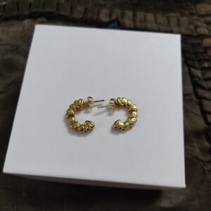 Golden Love Loop Heart Hoop Earrings for Women