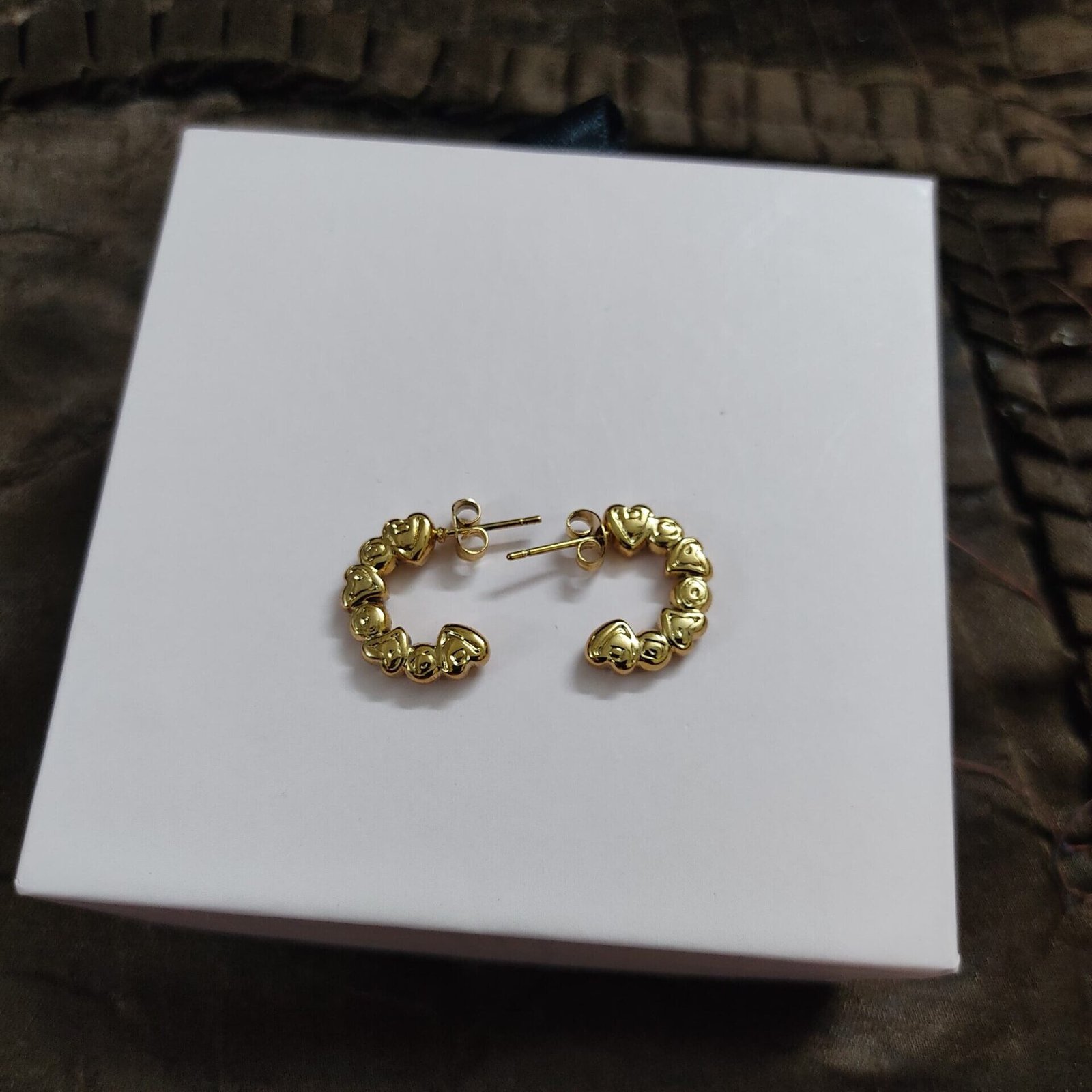Golden Love Loop Heart Hoop Earrings for Women