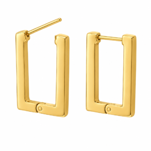 Vedafinery Anti Tarnish-Square Ear Hooks